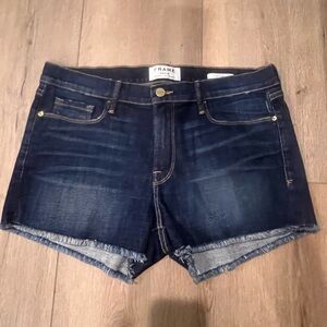 Frame Le Cutoff Women's Dark Blue Denim Shorts Size 30 NWOT